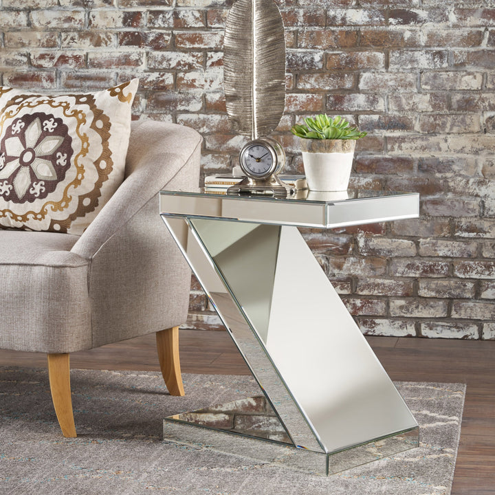 Christopher Knight Home Auda Z-Shaped Side Table Mirrored