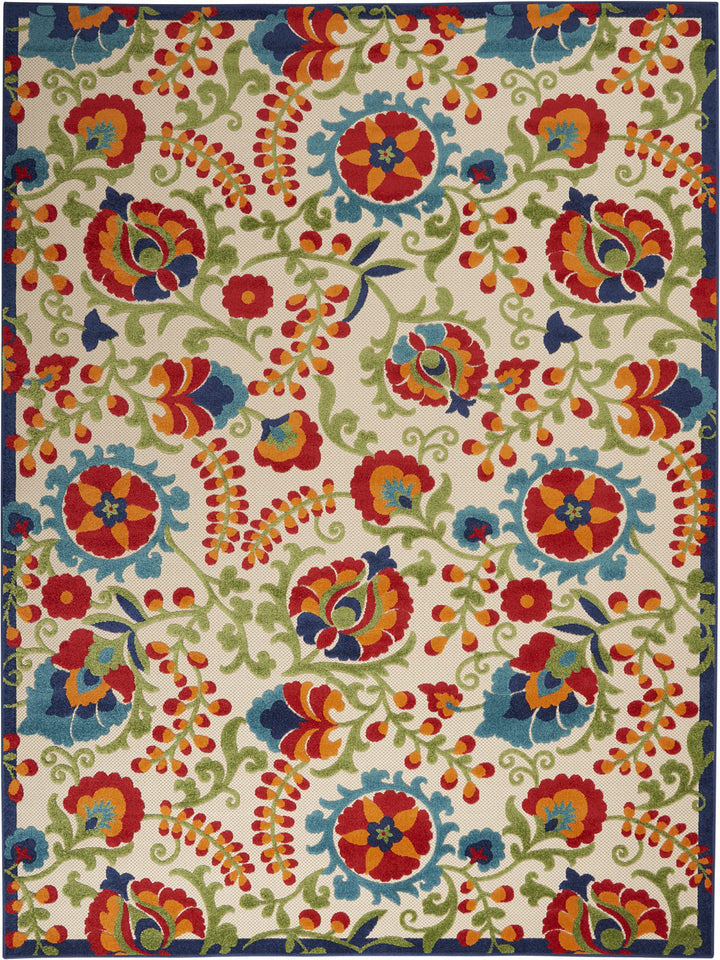 5'3 x 7'5 Indoor Outdoor Floral Color Area Rug Polypropylene