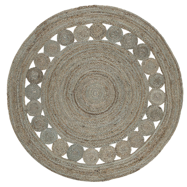 SAAVIEH Natural iber Collection Area Rug - 4' Round Grey Handmade Boho Charm - Diamond Home USA
