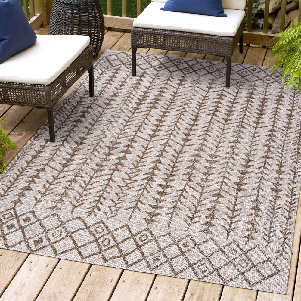 JONATHAN Y SMB132A-8 Tokay Bohemian Geometric Indoor Outdoor Area-Rug Bohemian 8 X 10 - Beige/Brown