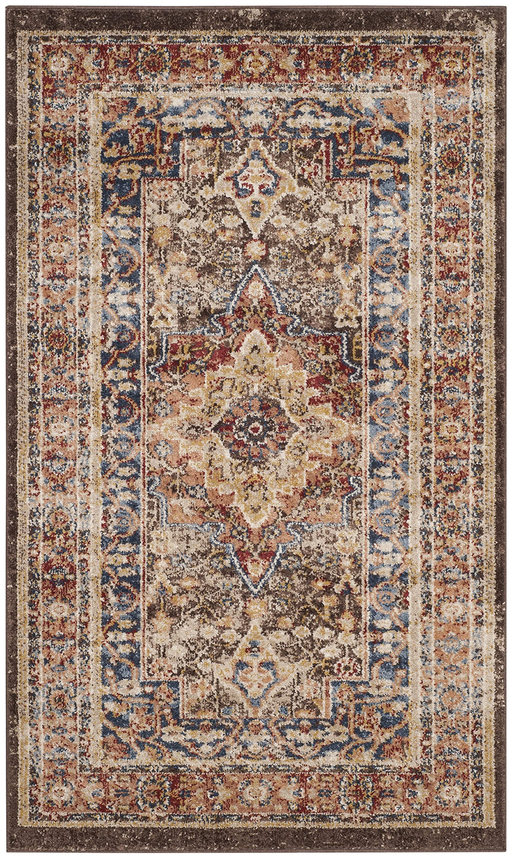 SAFAVIEH Bijar Collection Accent Rug - 3' x 5' Brown & Rust Traditional Oriental - Diamond Home USA