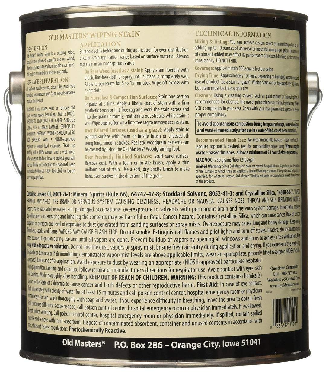 OLD MASTERS 11501 WIP Stain Provincial - Diamond Home USA