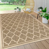 JONATHAN Y SMB109A-9 Trebol Moroccan Trellis Textured Weave Indoor Outdoor 9 X 12 - Brown/Beige