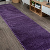 JONATHAN Y SEU100N-216 Haze Solid Low-Pile Indoor Runner Rug Coastal Bohemian 2 X 16 - Purple