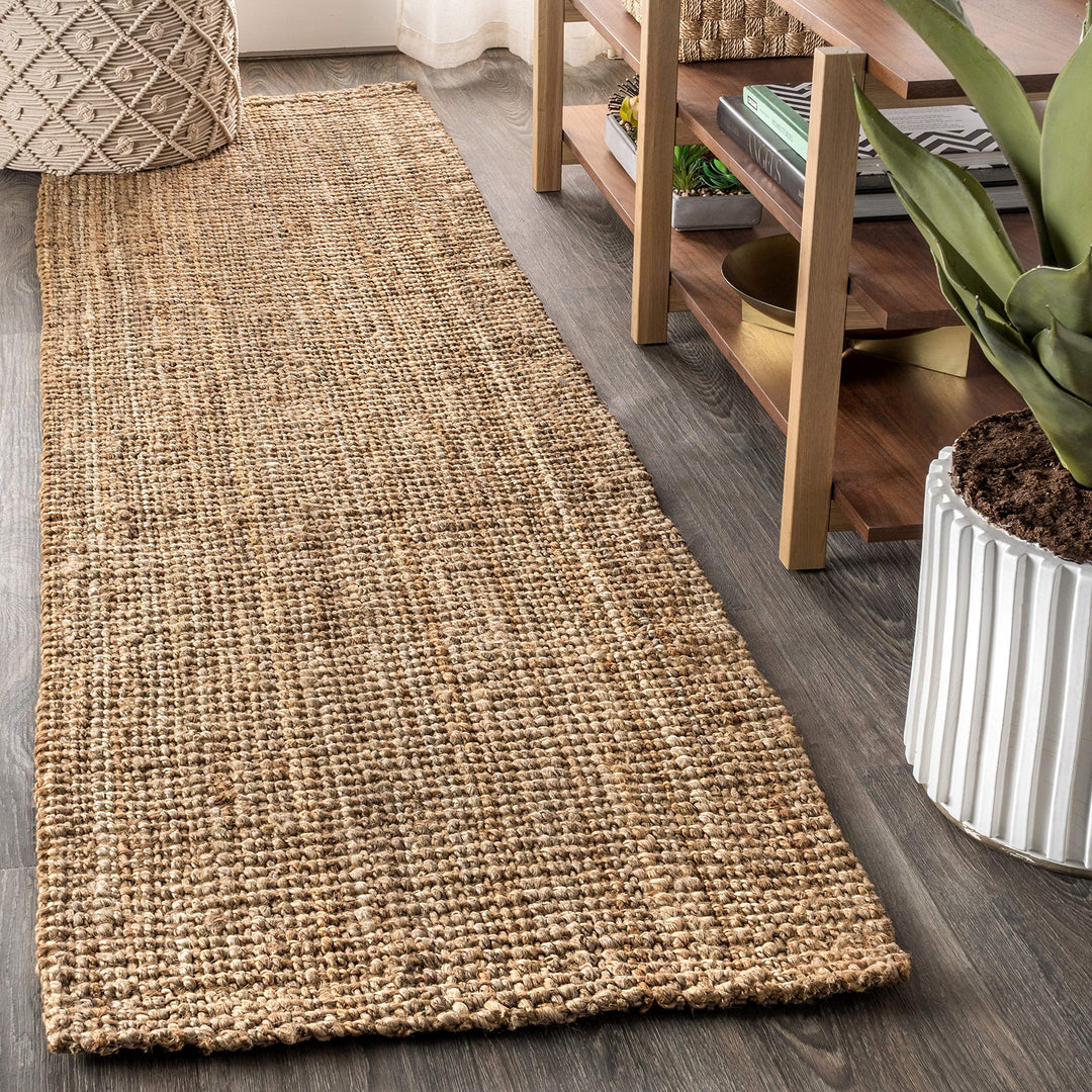 JONATHAN Y NRF102A-216 Pata Hand Woven Chunky Jute Natural 2 ft. x 16 ft. Runner 2 X 16 - Natural