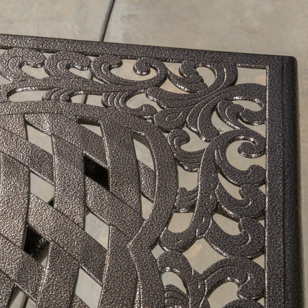 Christopher Knight Home Phoenix Cast Aluminum Rectangle Table Hammered Bronze - Diamond Home USA