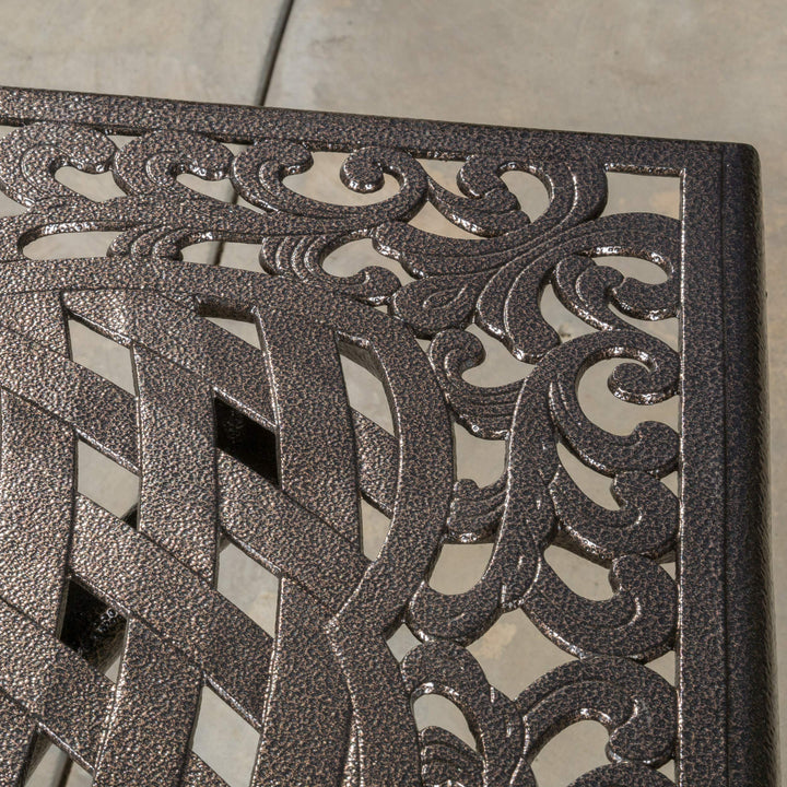 Christopher Knight Home Phoenix Cast Aluminum Rectangle Table Hammered Bronze - Diamond Home USA