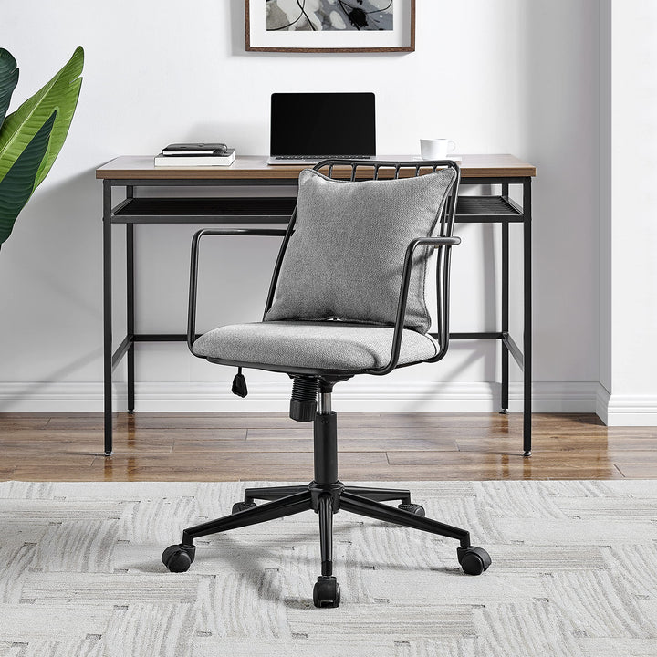 npd furniture and more Edison KD Fabric Office Chair Gray Grey - Diamond Home USA