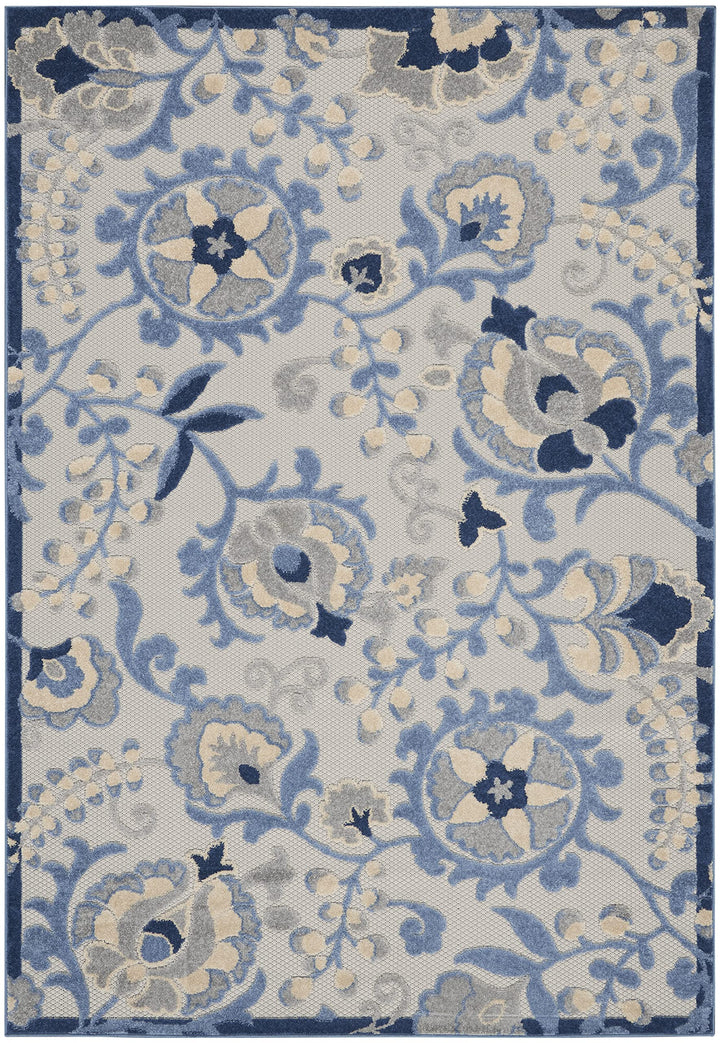 5'3 x 7'5 Indoor Outdoor Floral Color Area Rug Polypropylene