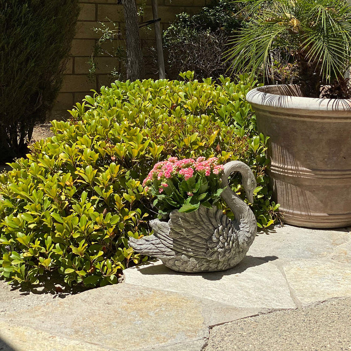 Urban Designs Swan Cast Stone Planter Garden Decor - Grey 7748997 - Diamond Home USA