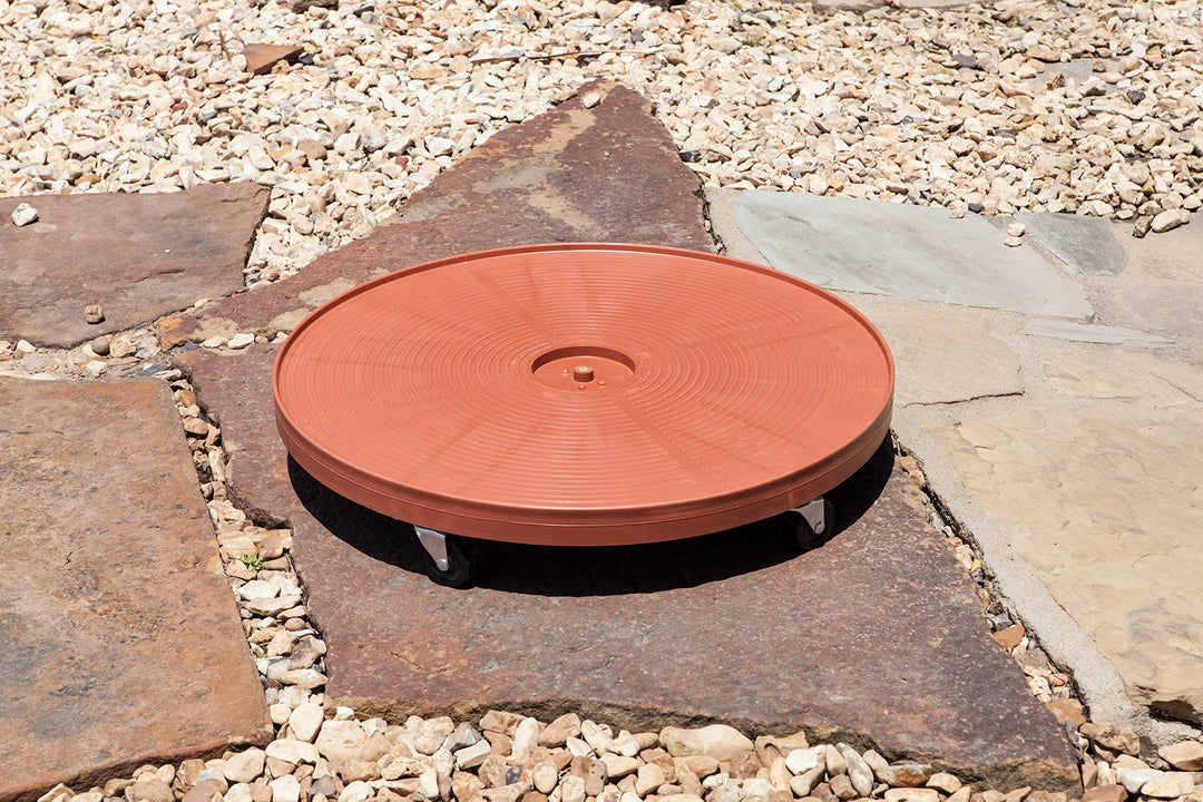 Devault 2400 Plant & Whiskey Barrel Dolly 24-inches Terra Cotta color - Diamond Home USA