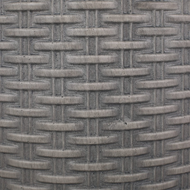 Outdoor Lightweight Concrete Side Table Grey Modern Contemporary Round Water - Diamond Home USA