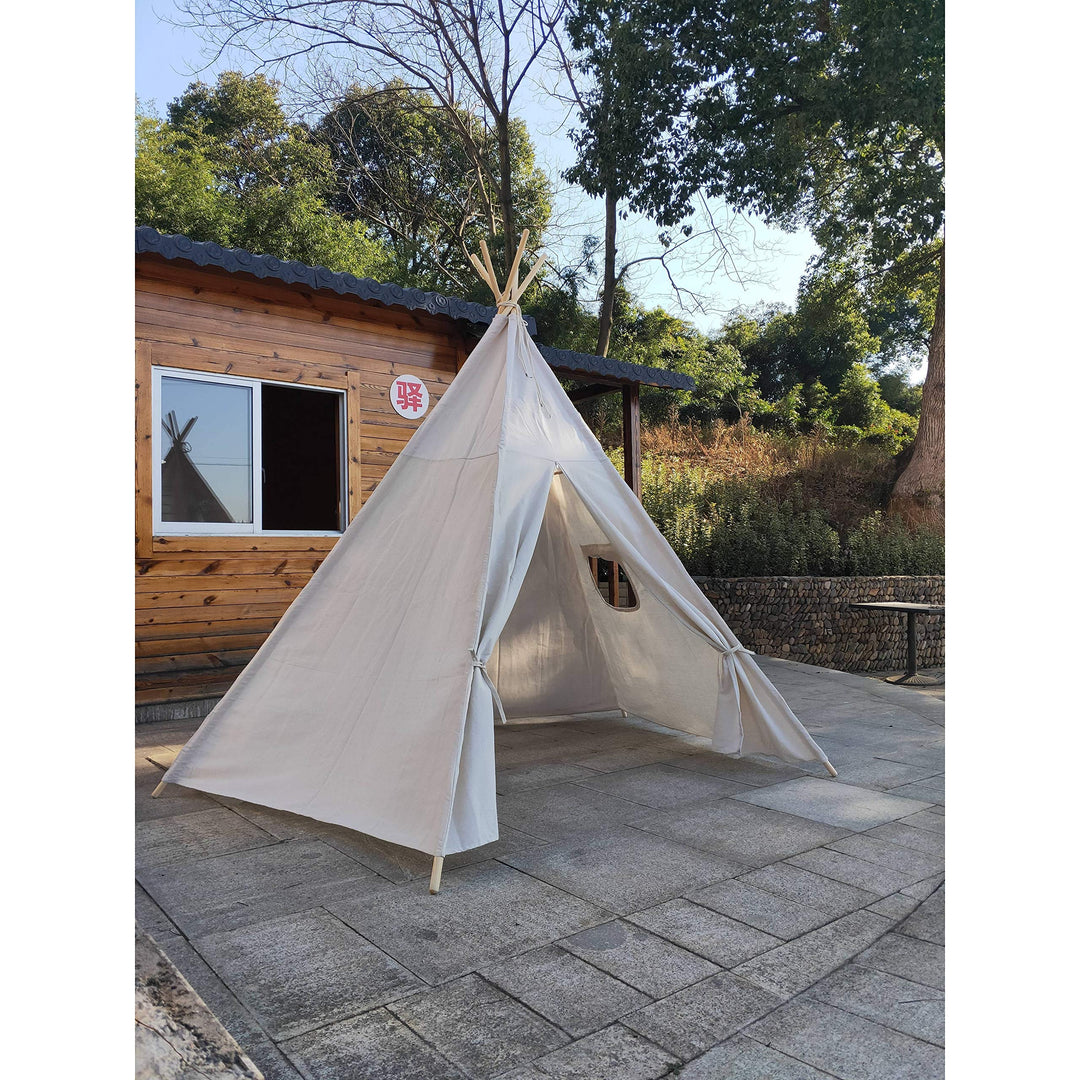 8 Ft Super Large 5pole Teepee Tent for Indoor and Outdoor 5pole8feet White - Diamond Home USA