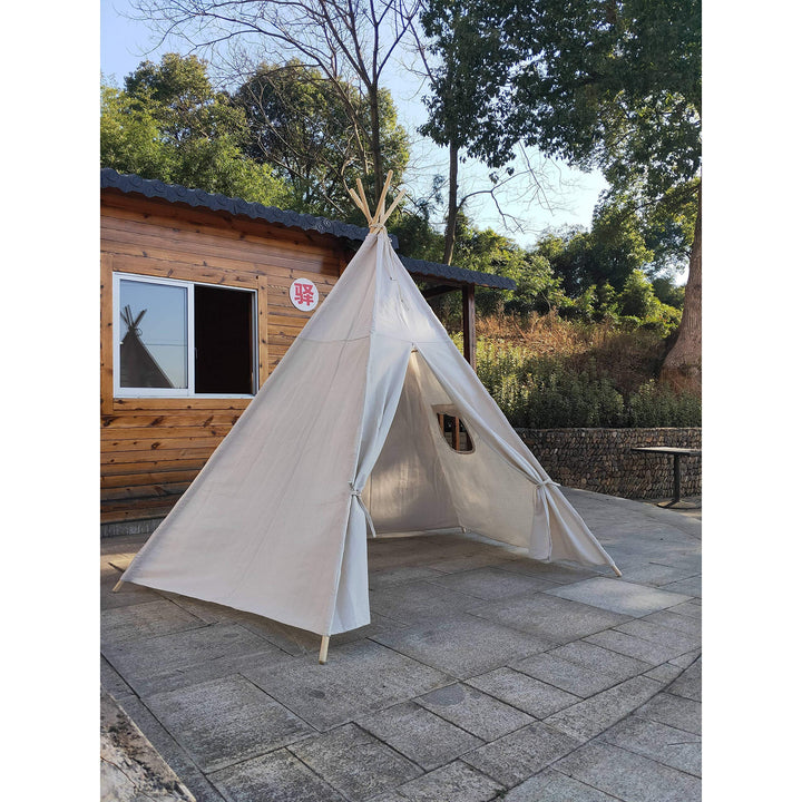 8 Ft Super Large 5pole Teepee Tent for Indoor and Outdoor 5pole8feet White - Diamond Home USA