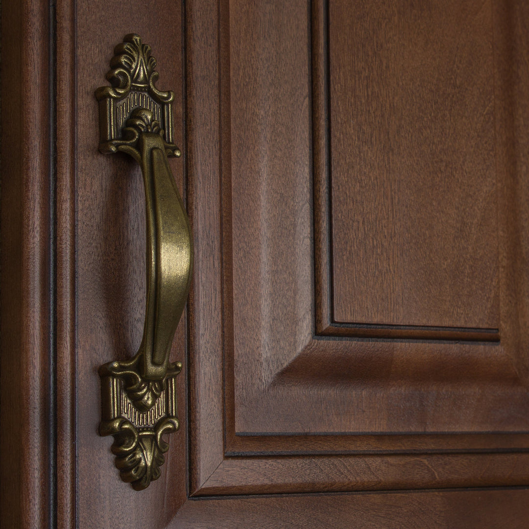 GlideRite Hardware 4116-AB-10 3.5 inch Cc Antique Brass Deco Cabinet Pull 10 - Diamond Home USA