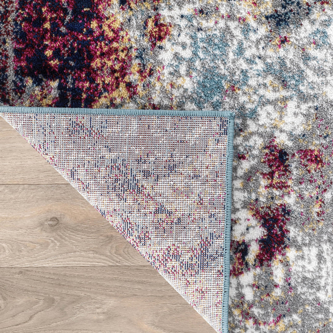 Rugshop Distressed Abstract Watercolor Area Rug