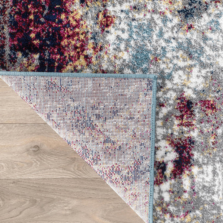Rugshop Distressed Abstract Watercolor Area Rug