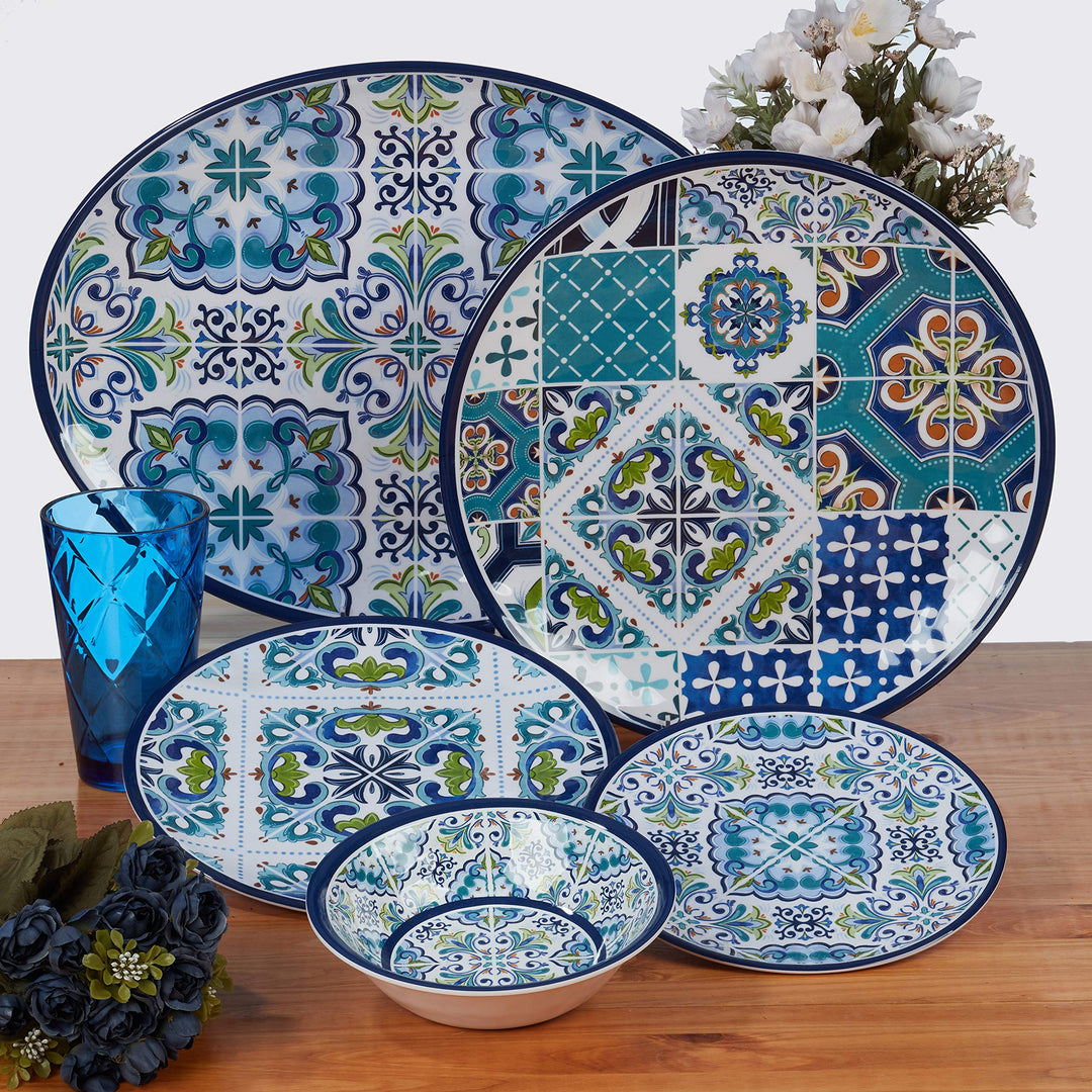 Certified International Mosaic Melamine 11" Dinner Plates Set of 6 Multicolor - Diamond Home USA