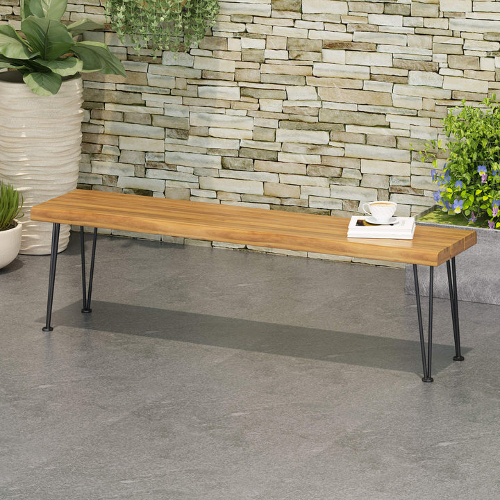 Christopher Knight Home Gladys Outdoor Modern Industrial Acacia Wood Bench - Diamond Home USA