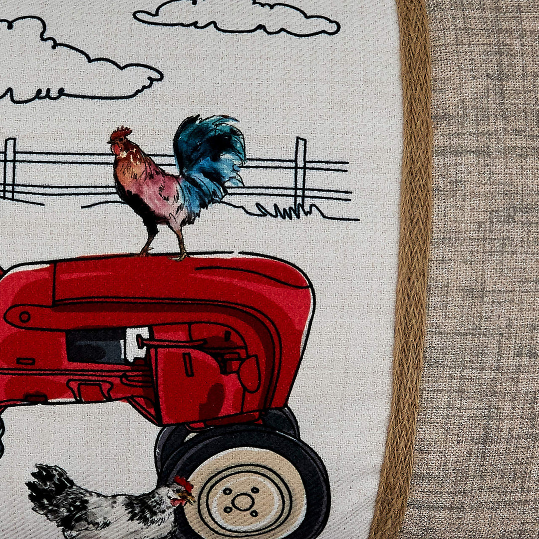 SARO LIFESTYLE Deere Collection Farm Tractor Throw Pillow with Poly Filling 13"x20" - Polyester - Diamond Home USA