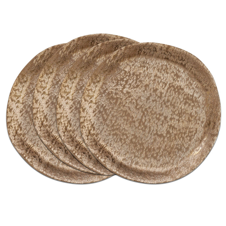 SARO LIFESTYLE CH96.GL13R Brossé Collection Brushed Aluminum Chargers (Set of Gold - Diamond Home USA