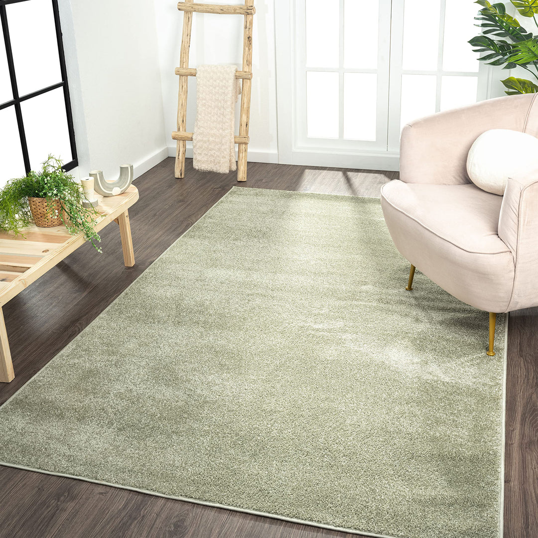 JONATHAN Y SEU100O-14 Haze Solid Low-Pile Indoor Area Rug Coastal Bohemian 10 X 14 - Green