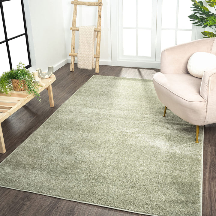 JONATHAN Y SEU100O-14 Haze Solid Low-Pile Indoor Area Rug Coastal Bohemian 10 X 14 - Green