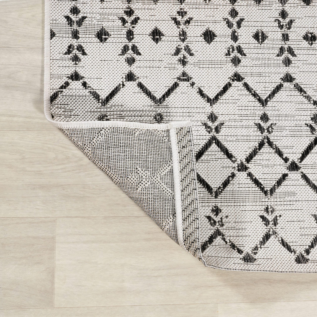 JONATHAN Y Trebol Moroccan Geometric Textured Weave Indoor/Outdoor Area Rug