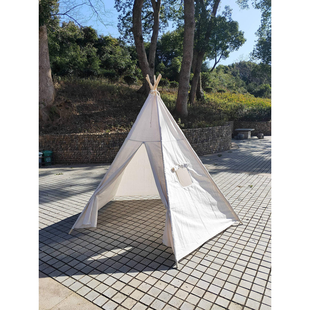 8 Ft Super Large 5pole Teepee Tent for Indoor and Outdoor 5pole8feet White - Diamond Home USA