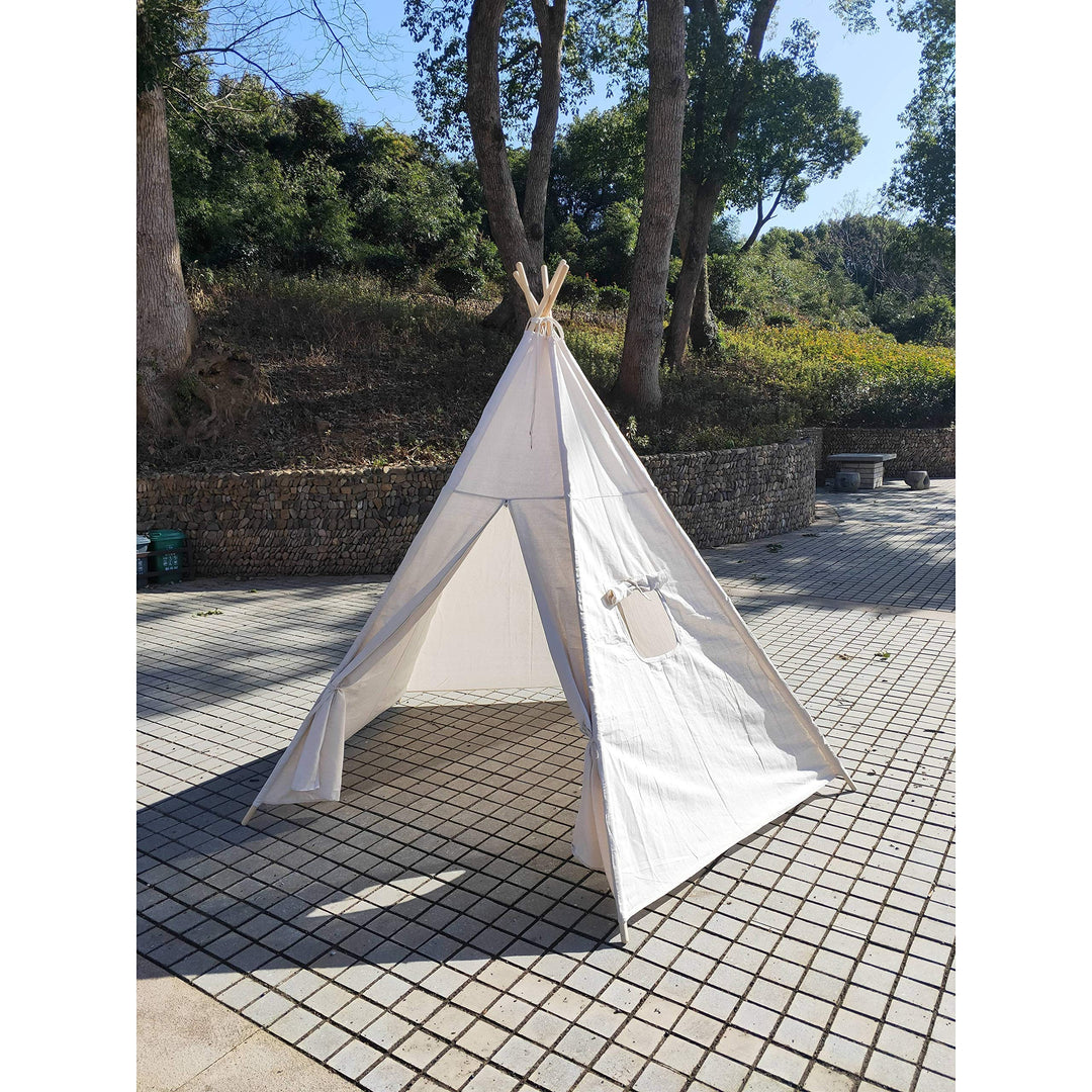 8 Ft Super Large 5pole Teepee Tent for Indoor and Outdoor 5pole8feet White - Diamond Home USA