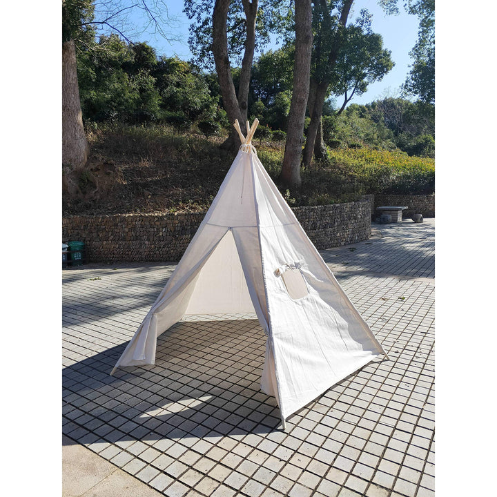 8 Ft Super Large 5pole Teepee Tent for Indoor and Outdoor 5pole8feet White - Diamond Home USA