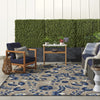 Nourison Aloha Indoor/Outdoor Natural/Blue 9'6" x 13' Area Rug Easy Cleaning Non 9'6" x 13' - Blue/Natural
