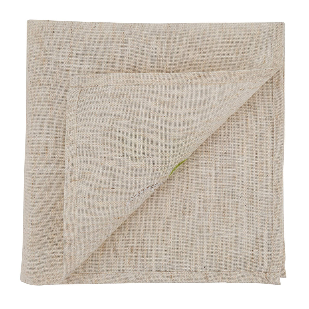 Embroidered Table Napkins with Vine Design (Set of 4) - 20" X Brown Square Linen - Diamond Home USA