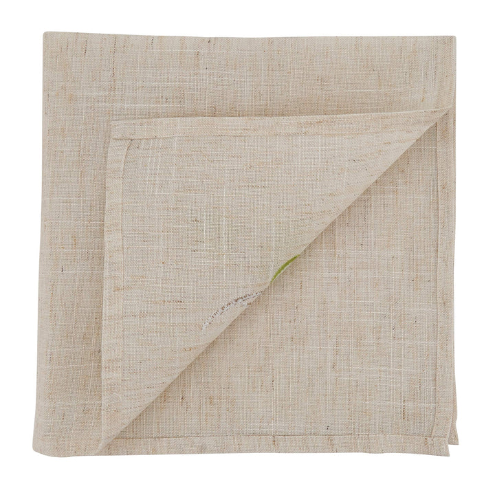 Embroidered Table Napkins with Vine Design (Set of 4) - 20" X Brown Square Linen - Diamond Home USA