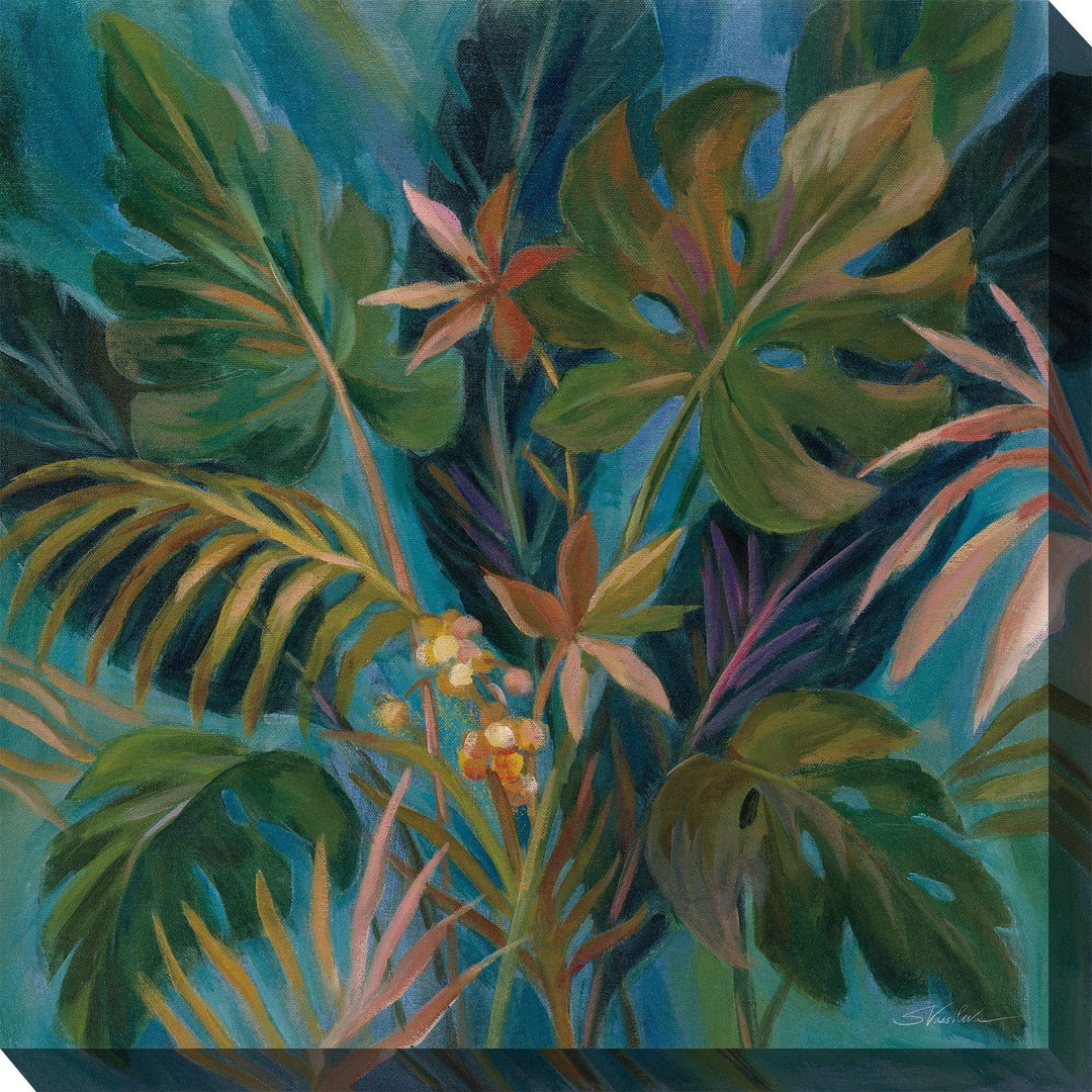 Midnight Tropics Outdoor Art 24x24 Multi Color Polyester