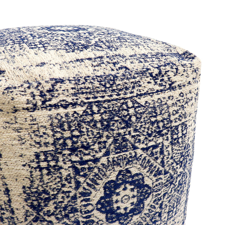 Grandcanyon Navy/Ivory Cotton Pouf Blue Ivory Abstract Transitional Pattern