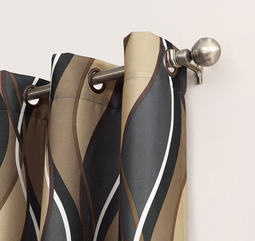 No. 918 Intersect Ogee Print Semi-Sheer Grommet Curtain Panel