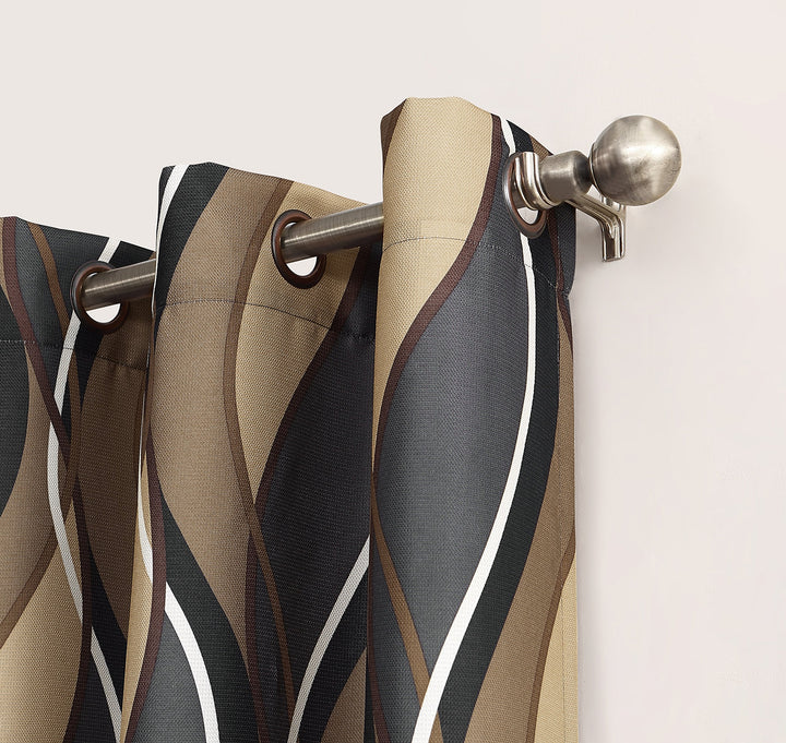 No. 918 Intersect Ogee Print Semi-Sheer Grommet Curtain Panel
