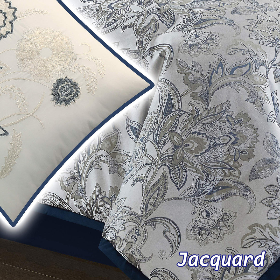 Stratford Park Emma 7-Piece Comforter Set California King Navy - Diamond Home USA