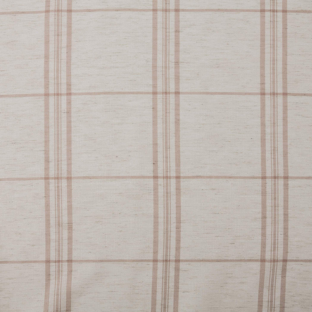 No. 918 Castille Farmhouse Plaid Linen Semi-Sheer Rod Pocket Curtain Panel 54" x - Diamond Home USA