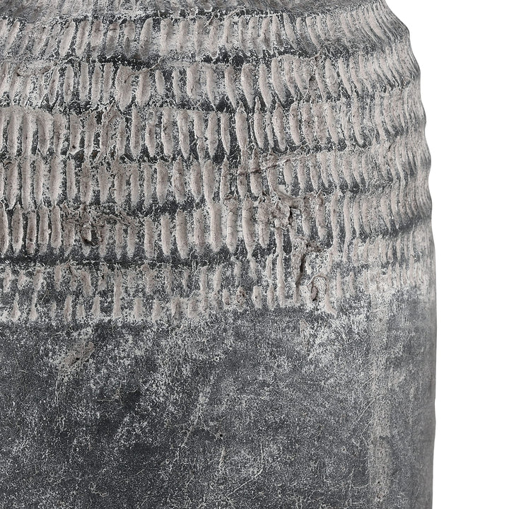 Vase Medium Grey Transitional Ceramic - Diamond Home USA