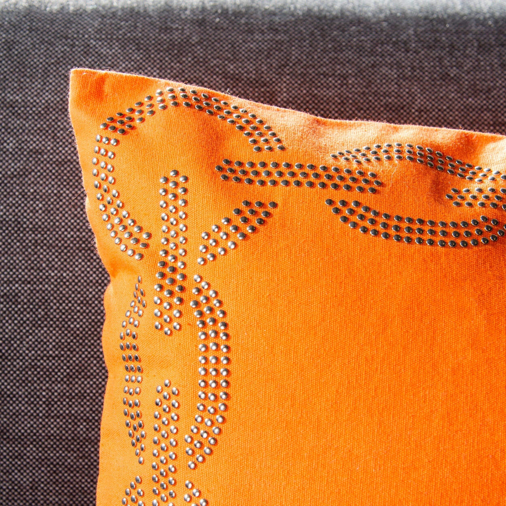 20-inch Orange Decorative Throw Pillow (Set of 2) Abstract Geometric Textured - Diamond Home USA