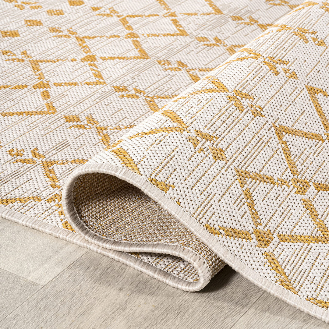 JONATHAN Y Trebol Moroccan Geometric Textured Weave Indoor/Outdoor Area Rug