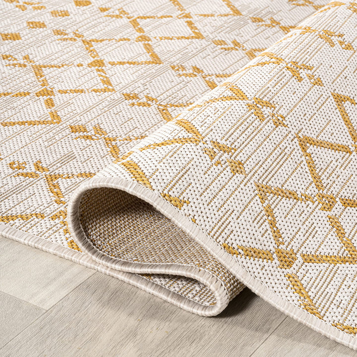 JONATHAN Y Trebol Moroccan Geometric Textured Weave Indoor/Outdoor Area Rug
