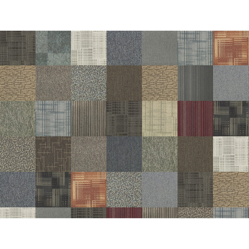 4urfloor -Assorted Carpet Tile 24''x 24'' (12 Tiles -48sqft) Beige Blue Grey - Diamond Home USA