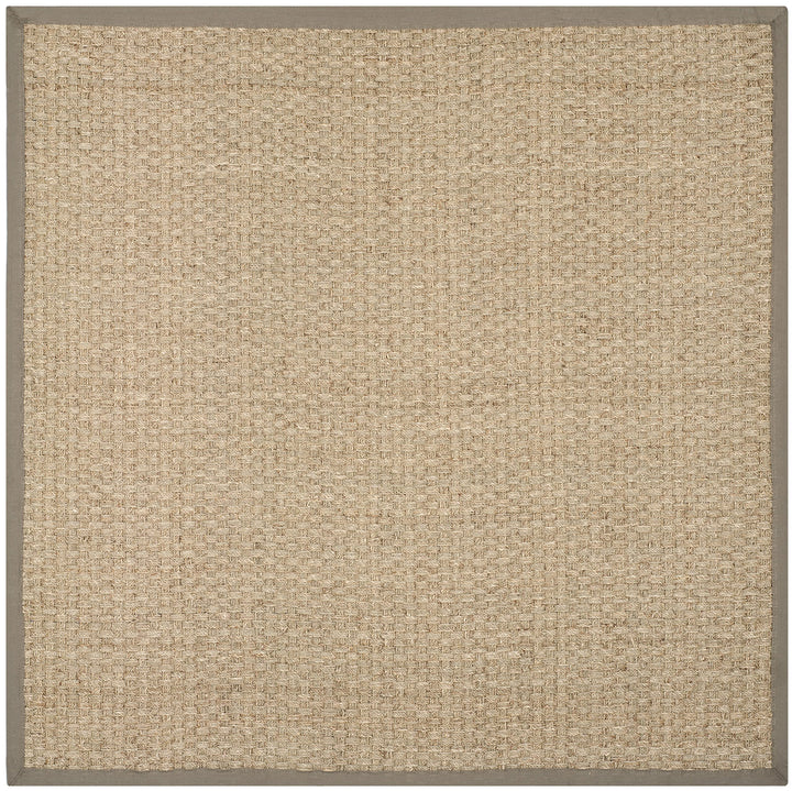 SAFAVIEH Natural Fiber Collection 6' Square Grey NF114P Border Basketweave - Diamond Home USA
