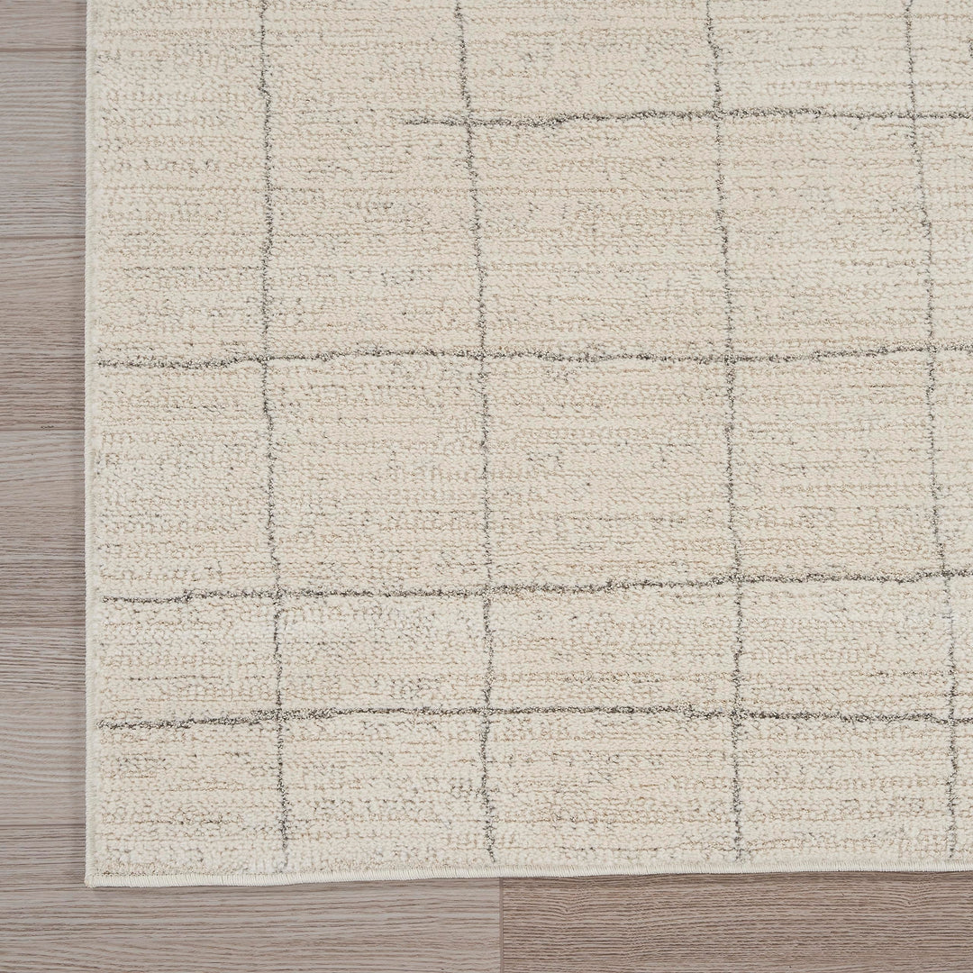 Nourison Andes Abstract Ivory Grey 3'11" x 5'11" Area Rug Easy Cleaning Non