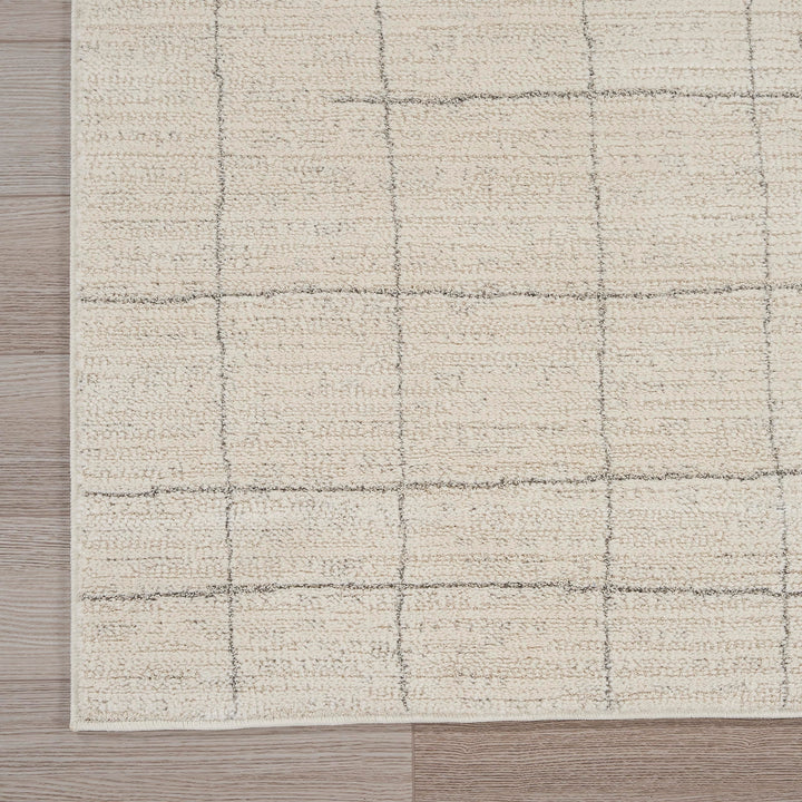 Nourison Andes Abstract Ivory Grey 3'11" x 5'11" Area Rug Easy Cleaning Non