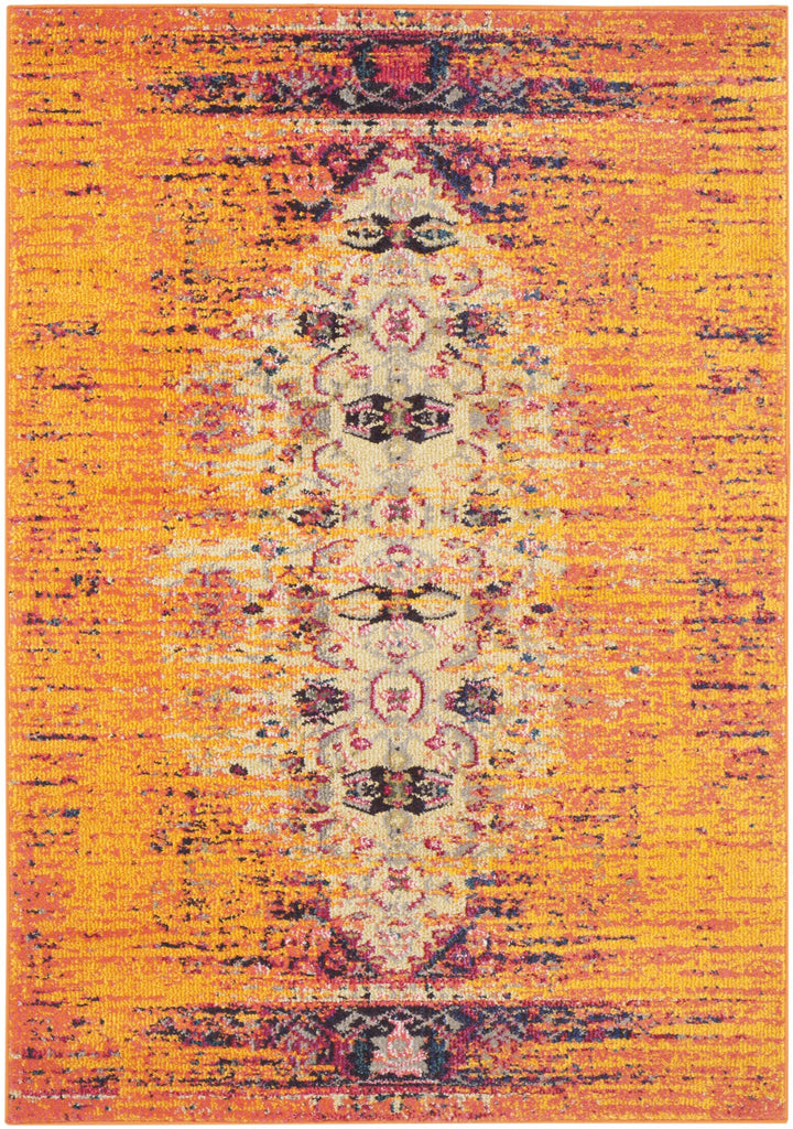 SAFAVIEH Monaco Collection Accent Rug - 3' x 5' Orange & Multi Modern Boho - Diamond Home USA