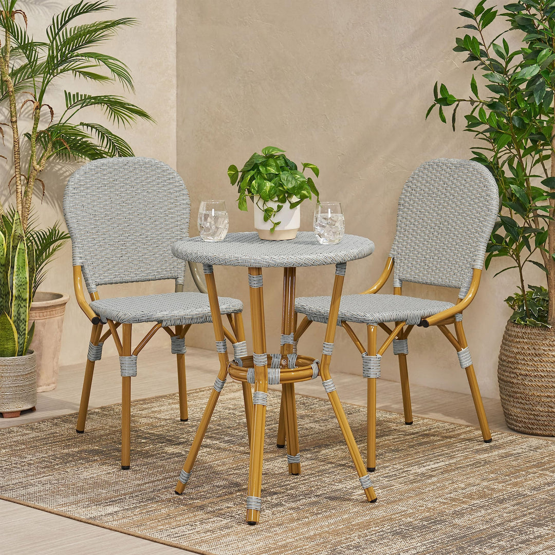 Christopher Knight Home Arthur Bistro Set Light Brown + Bamboo - Diamond Home USA